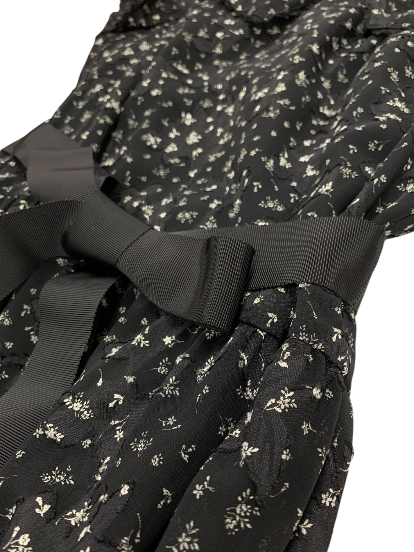 エムズグレイシー 211322 ワンピース 40 ブラック 衿付き フラワー