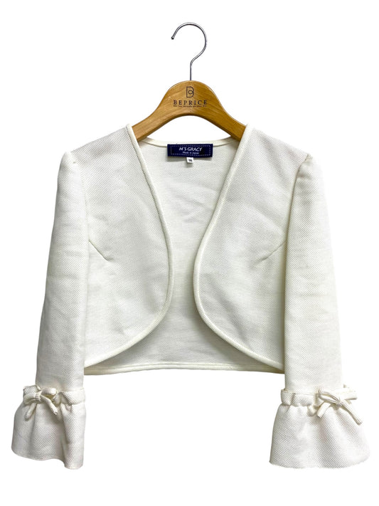 エムズグレイシー 814304 ボレロ 36 ホワイト フリル リボン メッシュ ITPI6Z76LZ3C