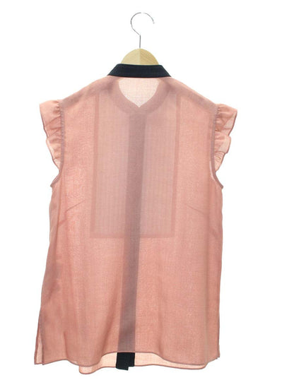 ルネ 6031120 ブラウス 34 ピンク リボン タック フリル オーガンジー ITJ0JF9FQTRS