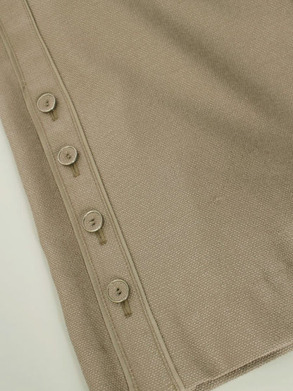 トゥービーシック W5R09-162-78 パンツ 38 ベージュ ワイド サイドボタン ウエストギャザー IT0Q5X8BMGJA 【SALE】