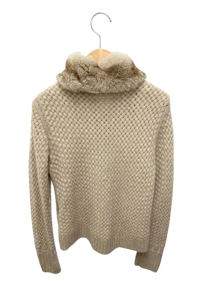 フォクシーブティック Knit Jacket Cashmere Zip 34527 カーディガン 38 ベージュ チンチラファー ITSO8AMMR1SX
