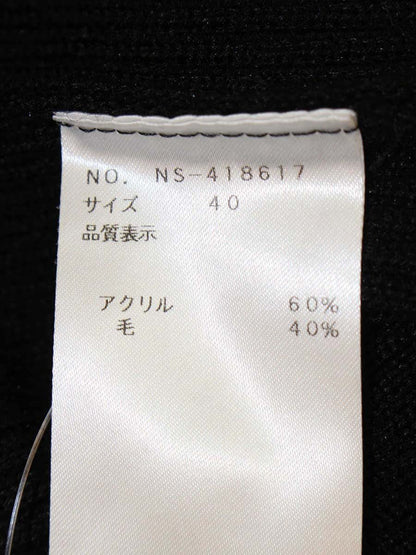 エムズ 418617 ニットトップス 40 ブラック フリル ハイネック ITKN317XJ31C