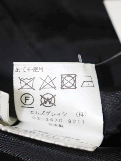 エムズグレイシー 217109 スカート 38 ブラック カメリア リボン IT9O8YZJIOG0