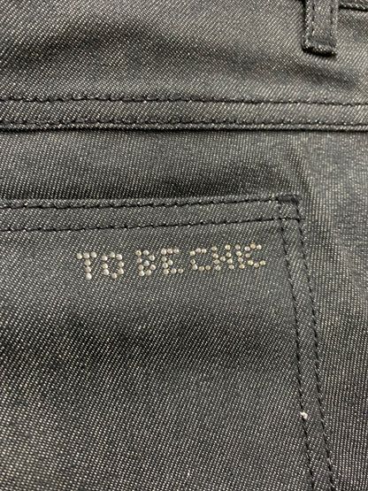 トゥービーシック W5R70-571-09 デニムパンツ 42 ブラック レッキスラビット ファー クロップド 刺繍 ビーズ ITHRFUOCTB9K