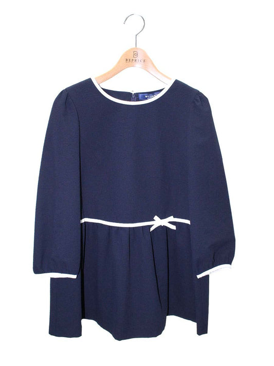 エムズグレイシー 410307 トップス 38 ネイビー リボン IT1KT8MMT0Q5