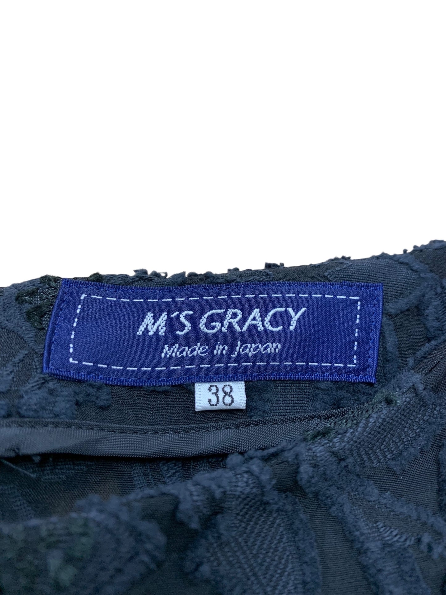 エムズグレイシー 011317 ワンピース 38 ブラック フラワー IT5ZLBLHHNZ8