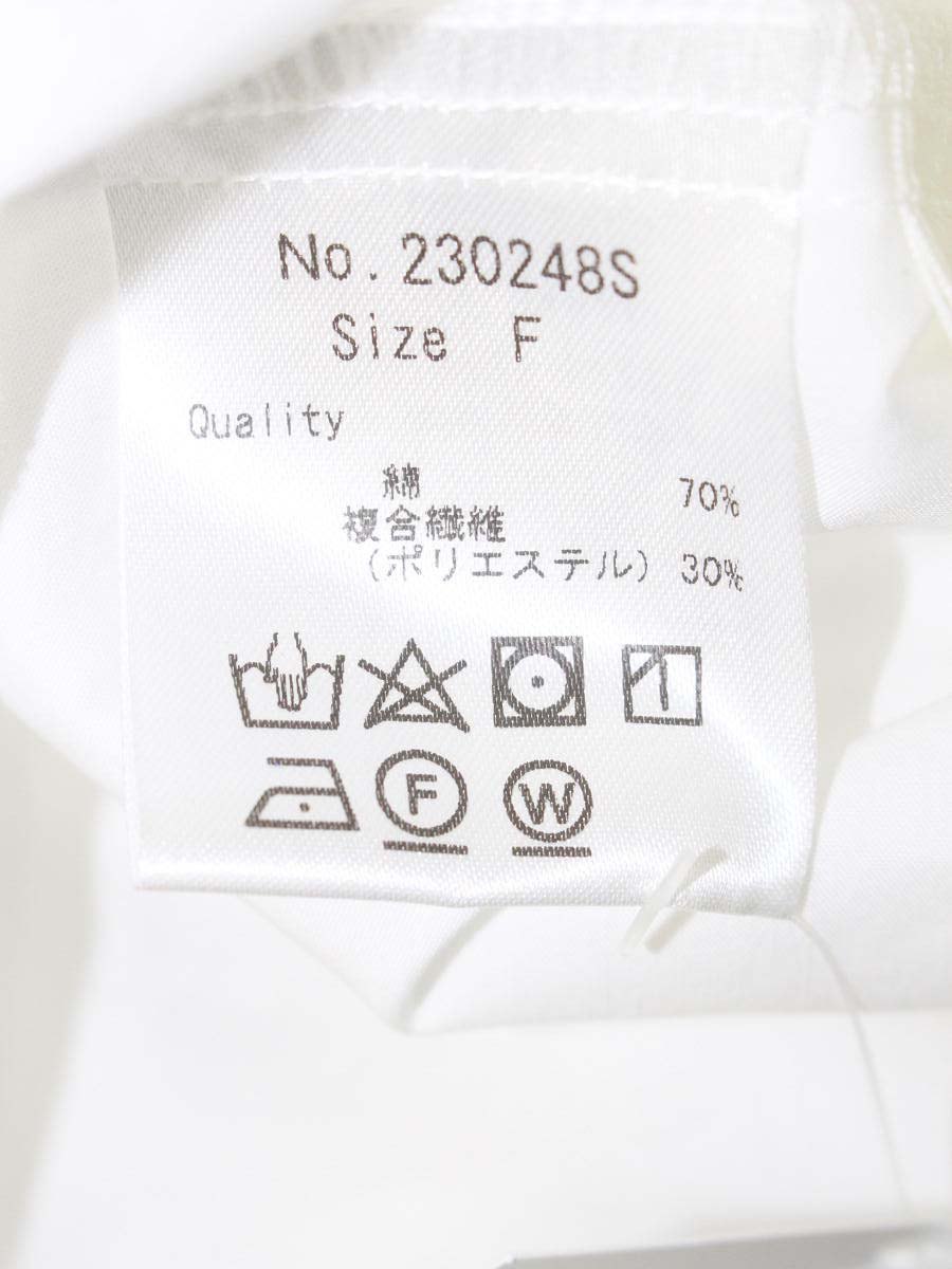 トレフルプラスワン 230248S シャツ F ホワイト フリル リボン IT4YXAHL8K7A