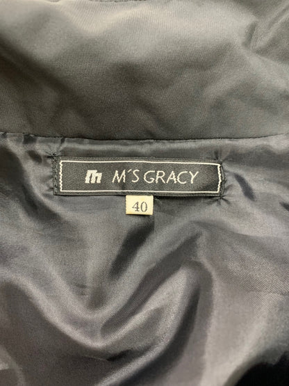 エムズグレイシー 649504 コート 40 ブラック ジップアップ フェイクファー ITDBRD0QQBWW 【SALE】