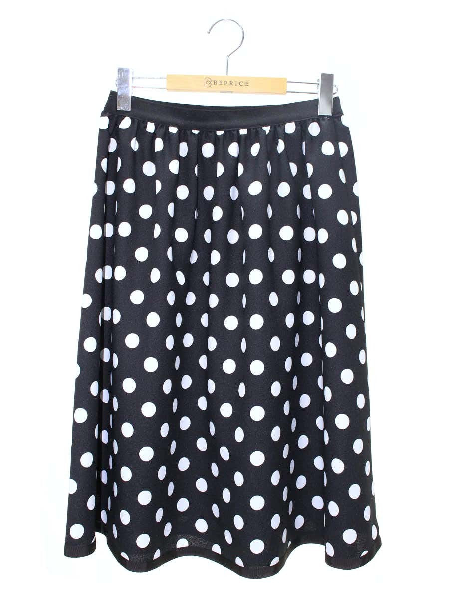 エムズグレイシー 017310 スカート 38 ブラック 水玉 フレア ITUYU34TSORS