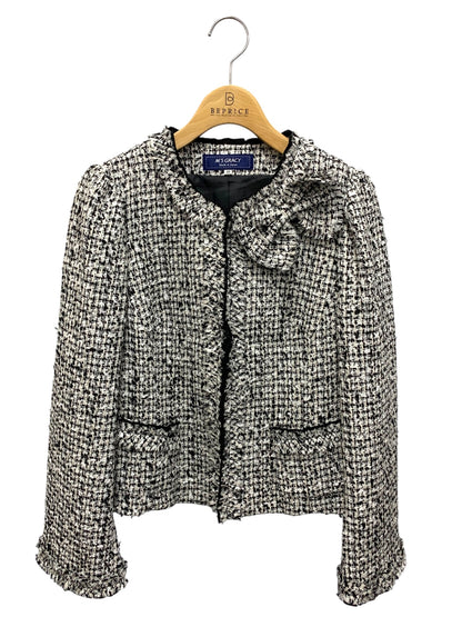 エムズグレイシー モノトーンファンシーツィードジャケット 414517 38 ホワイト IT3KRZYB85I8