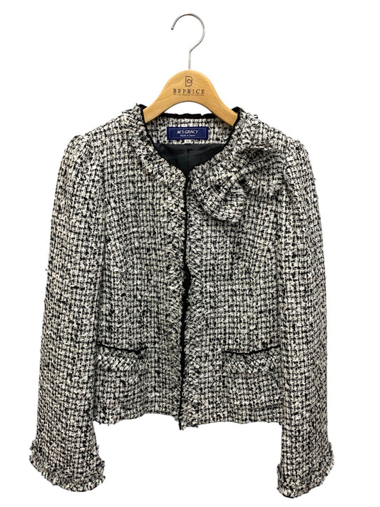 エムズグレイシー モノトーンファンシーツィードジャケット 414517 38 ホワイト IT3KRZYB85I8