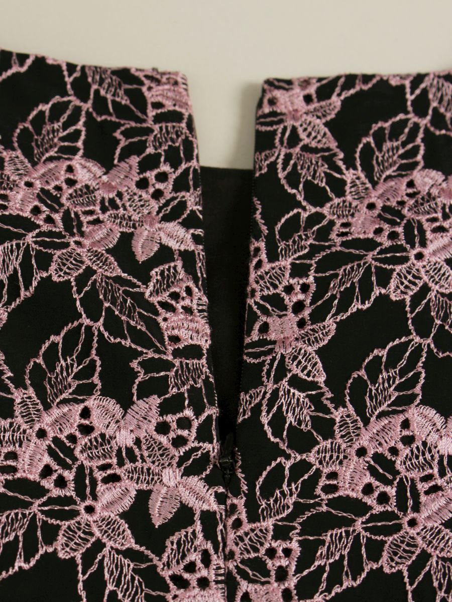 トッカ OPTOGA0120 ワンピース 0 ブラック/ピンク フラワーモチーフ 刺繍 IT4OFKQZKFA9