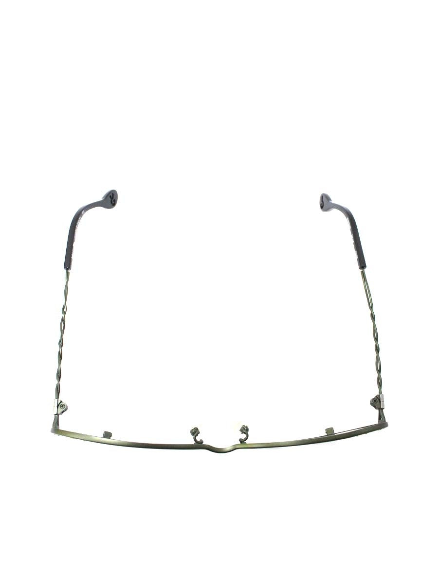 カムロ tricot メガネ カーキグリーン メタルフレーム フルリム オーバル ストーン メッシュ IT3JHUFOJ658 【SALE】