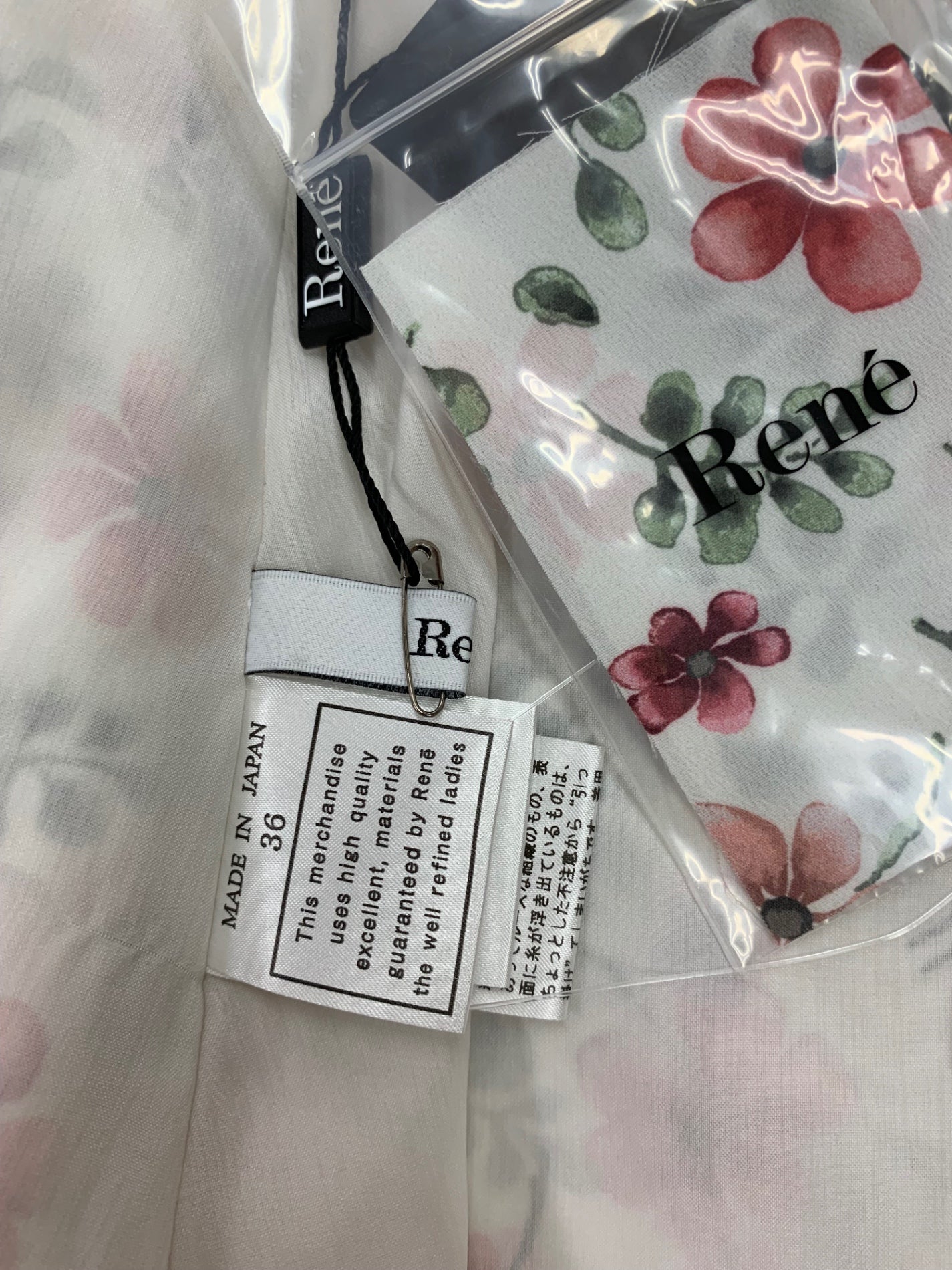 ルネ 6336240 ワンピース 36 ホワイト フラワープリント エンパイア IT5KFFBTBWG8