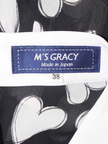 エムズグレイシー 310316 チュニック 38 ブラック ハートモチーフ ITWG43MQGYF7