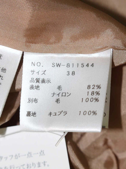 エムズグレイシー 811544 ワンピース 38 ブラウンベージュ ウール混 スパンコール ITFO0CKL2DYG