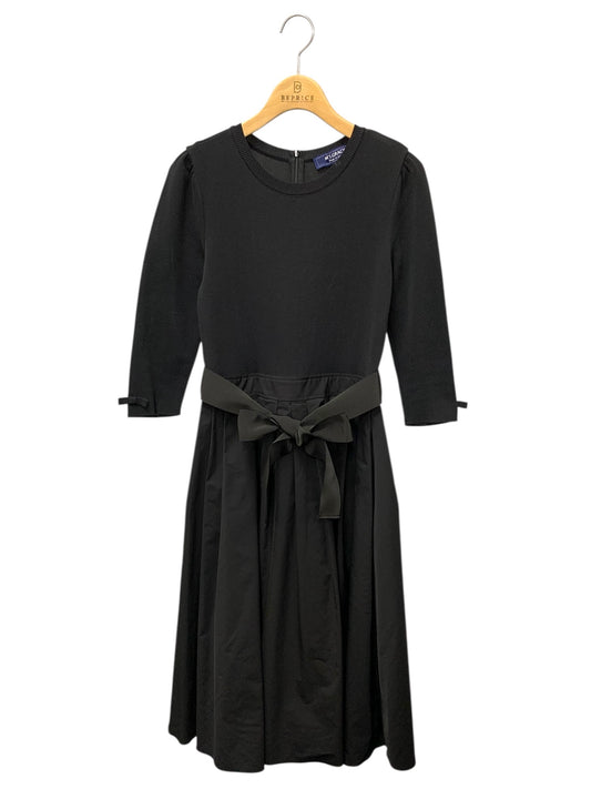 エムズグレイシー タフタスカートドッキングドレス 411509 ワンピース 38 ブラック ニット 切替 ITYLEJWE7RTC