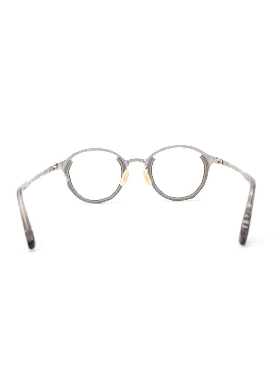 マサヒロマルヤマ monocle MM-0055 メガネ No.3 Clear gray / Silver アシンメトリー コンビフレーム フルリム ボストンシェイプ ITV9NGV7RRKM