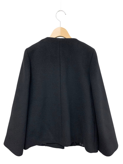 エムプルミエ A233-003 ジャケット 36 ブラック ノーカラー ウール混 IT76GIBR82LB