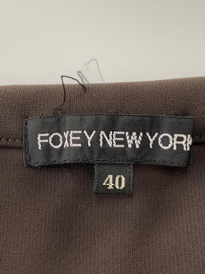 フォクシーニューヨーク 24134 カーディガン 40 ブラウン マットストレッチジャージー ITCE3SFELYB8