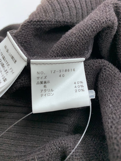 エムズグレイシー 518616 ニット 40 ブラウン タートル リボン パフスリーブ IT9FM5OWD6RS