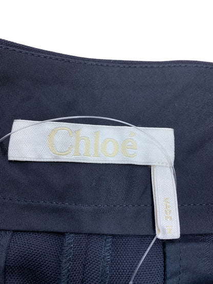 クロエ CHC21SPA8406248M38 ワイドパンツ 38 ネイビー ボタン サイドジップ IT48P9ONRX9W