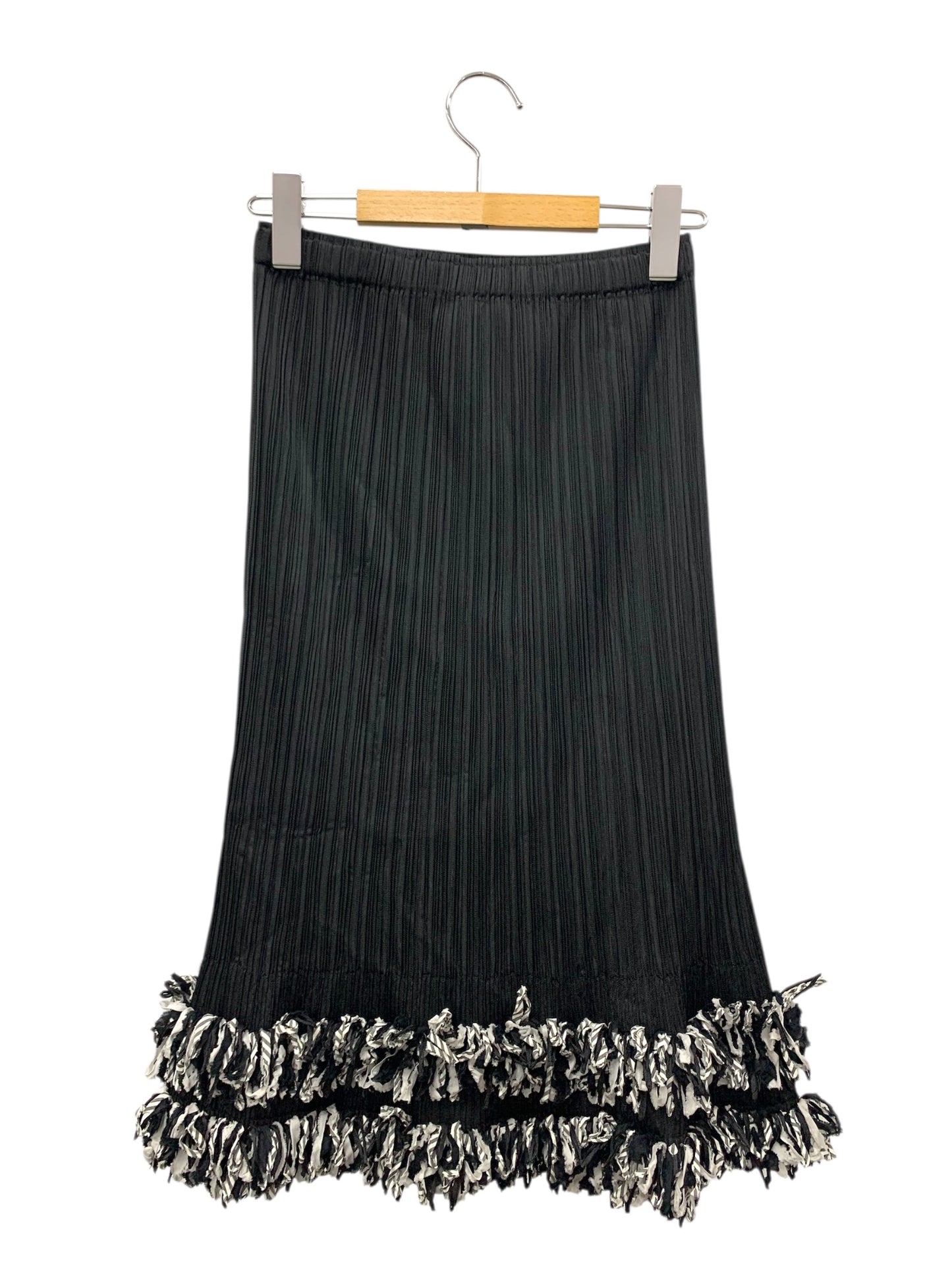 プリーツプリーズイッセイミヤケ PP13-JG502 スカート 3 ブラック フリンジ ITUCQG3COD1K