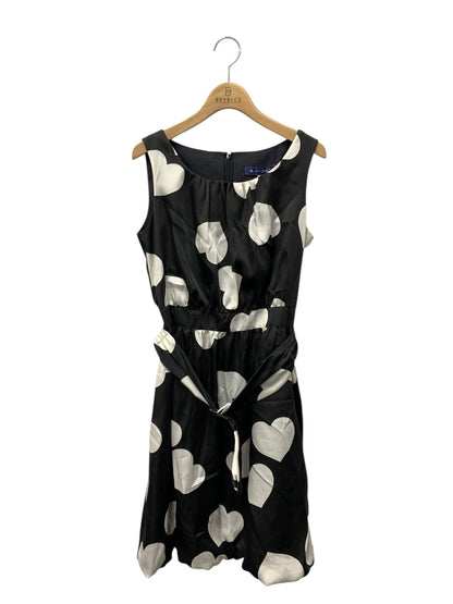 エムズグレイシー 021358 ワンピース 40 ブラック ハート バルーン IT9O96PBLOVC