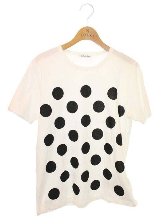 ワイズフォーリビング  Tシャツ  ホワイト ドット コットン100％ ITRYNV4K3M9Y