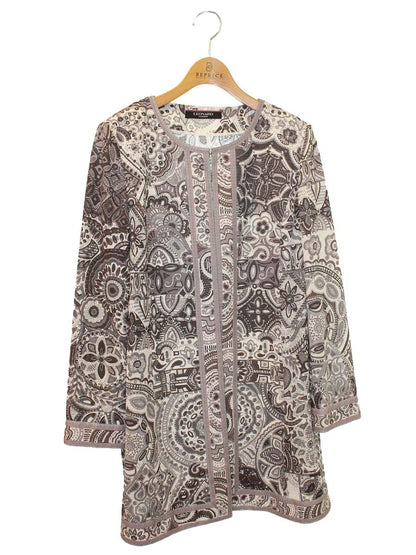レオナールファッション 0331321 ロングジャケット 42 グレー ノーカラー IT0U5KTDYZS4