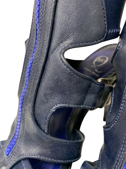 アレキサンダーマックイーン 287137 R2021 4029 サンダル 37 ネイビー レザー ジップ IT0YDVXB5UXM