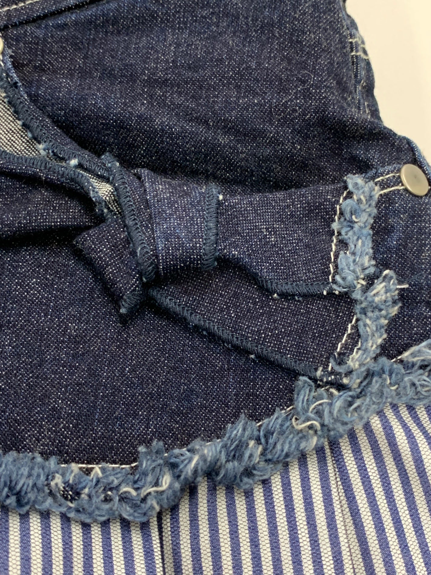 エムズグレイシー 017137 スカート 38 ネイビー Denim x Stripe Skirt IT18VDGJK41C