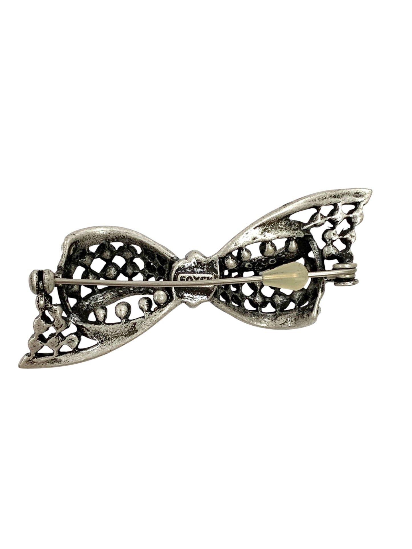 フォクシーブティック ブローチ シルバー ラインストーン リボン IT8UWQ9IHD6X