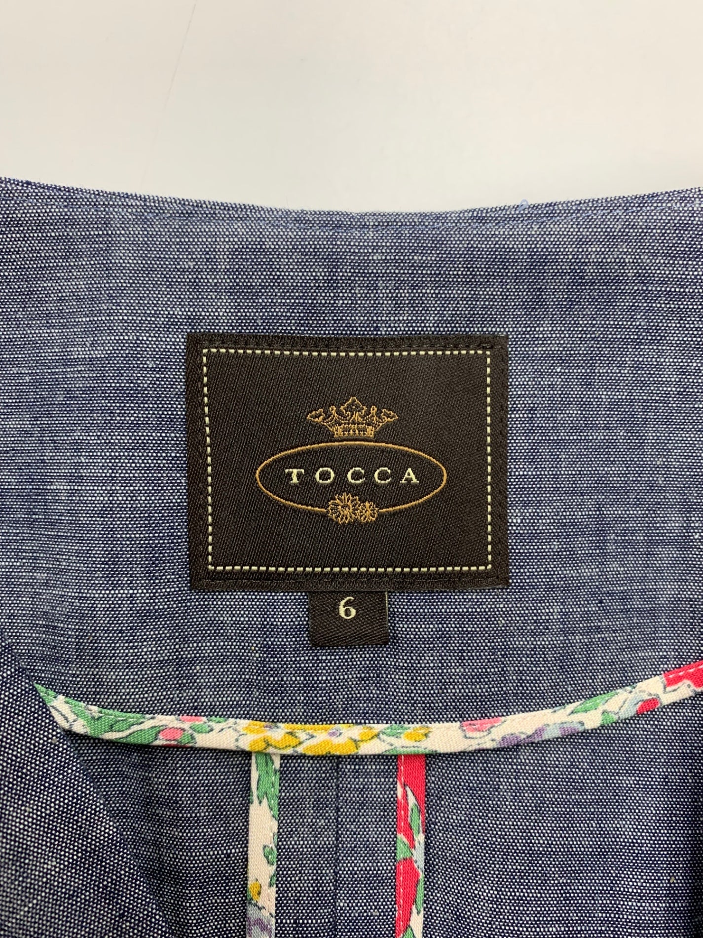 トッカ WOODHAM ウッドハム CMTOIM0300 コート 6 ネイビー MADE WITH LIBERTY デニム調 ITX7RC4KLIR9