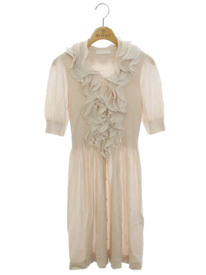 コトゥ W3N25-530-02 ロングカーディガン 38 ベージュ フリル ITXR2910GSR4