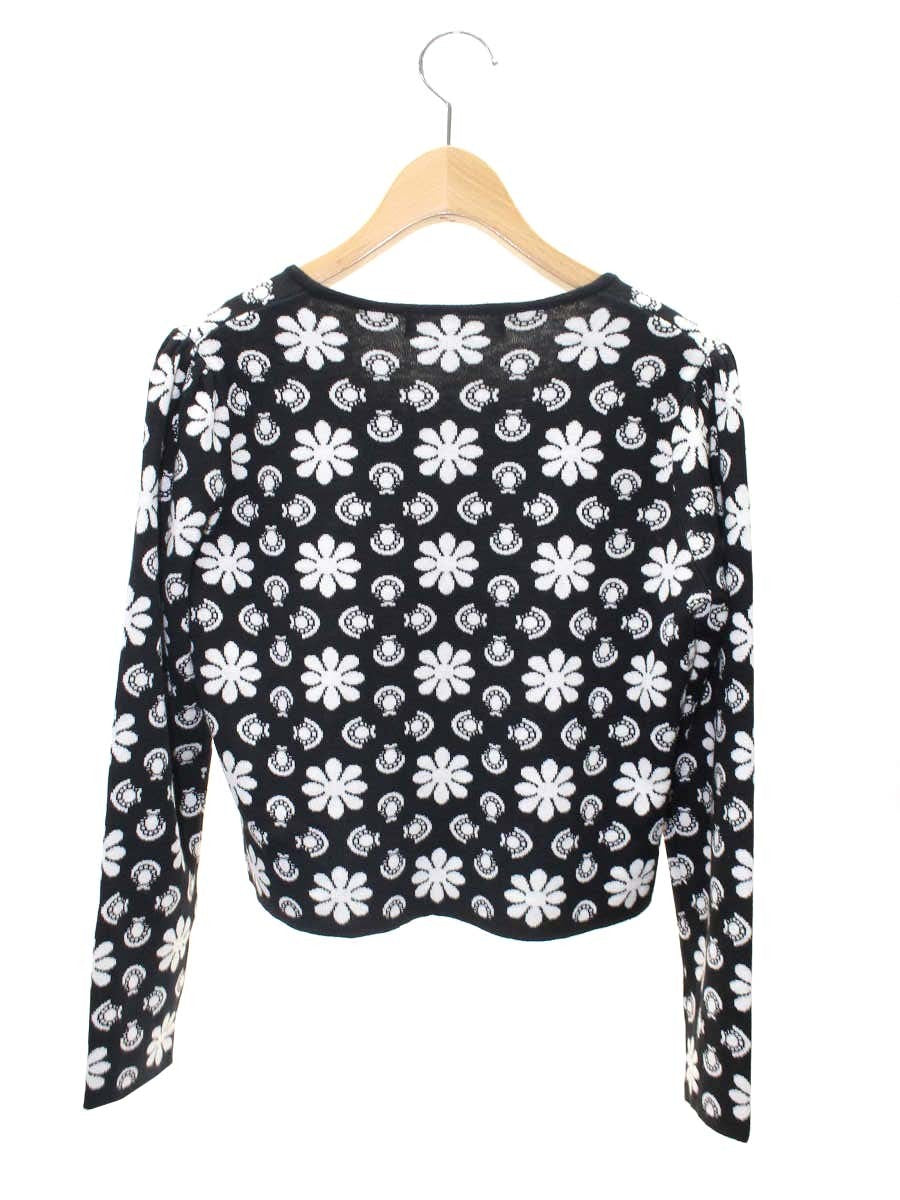 スーパービューティー カーディガン 40 ブラック フラワーモチーフ ビジュー IT9EIAYU13ZS