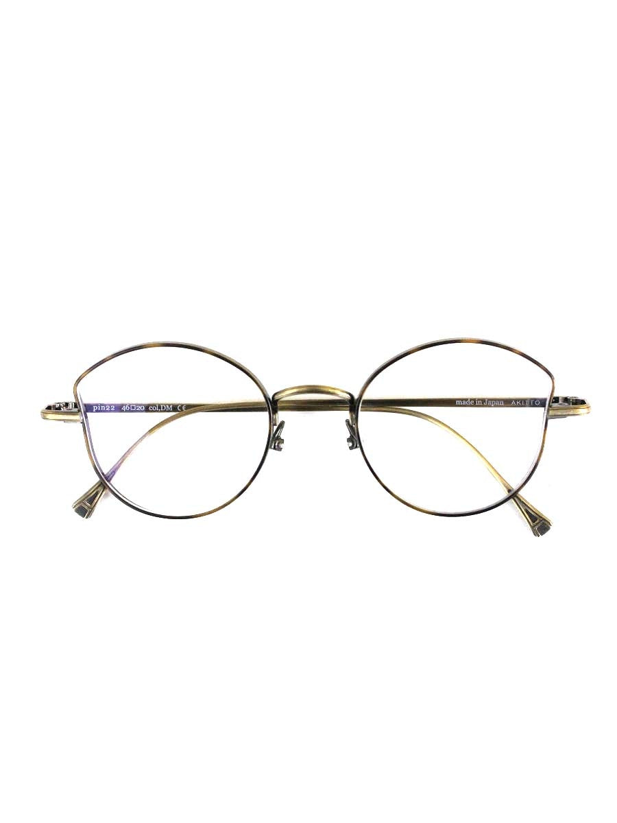 アキット PIN22 メガネ ゴールド メタルフレーム ボストン ITCNKNW6O0V2