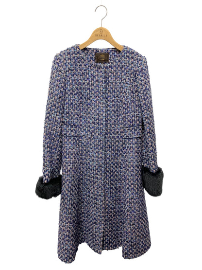 トッカ MISS HEPBURN COTOYW0220 ノーカラーコート 0 ネイビー ツイード ITSRGONSBAQ8