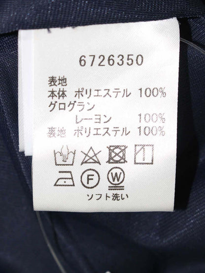 ルネ 6726350 ワンピース 38 ネイビー ストレッチ素材 レーヨン バックジップ フレア ITL1I5VF4BVK