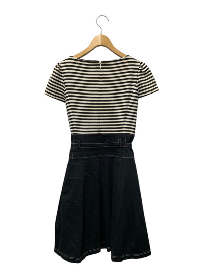 エムズグレイシー 521409 ワンピース 38 ブラック 切替 ボーダー ITEWD7KDRJ5C