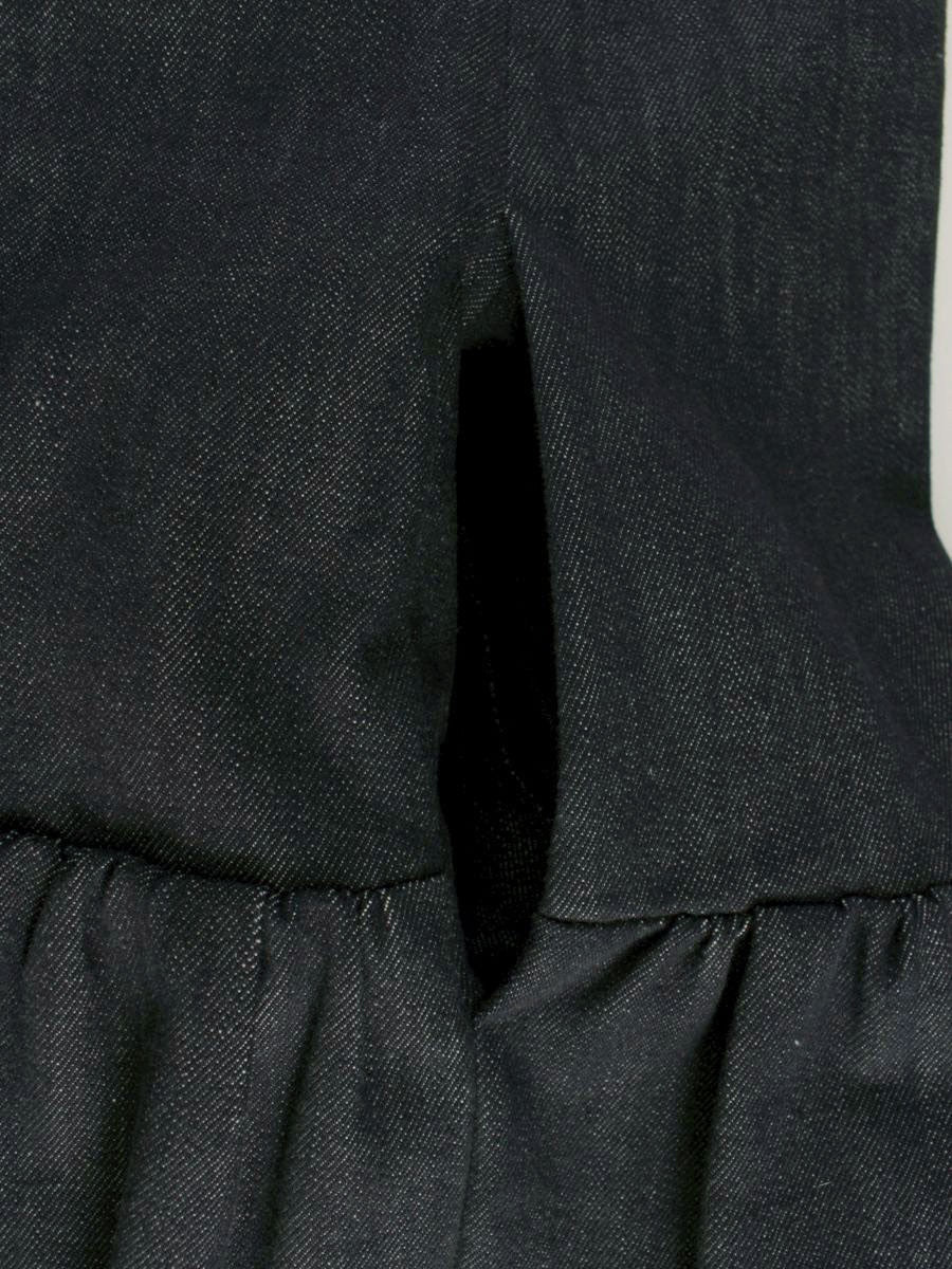 フォクシーニューヨーク 39368 ワンピース 40 ネイビー デニム フリル Vネック ITMQE44DRYMU