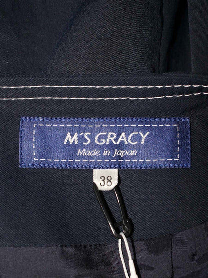 エムズグレイシー 017333 スカート 38 ネイビー フレア ITKXLUUZO1Z4