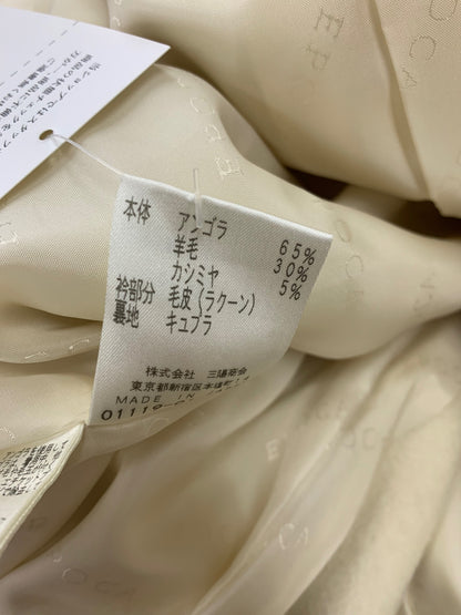 エポカ KN112-471-01 コート 40 アイボリー アンゴラ ウール カシミヤ ラクーンファー ITUM0MH42N4O