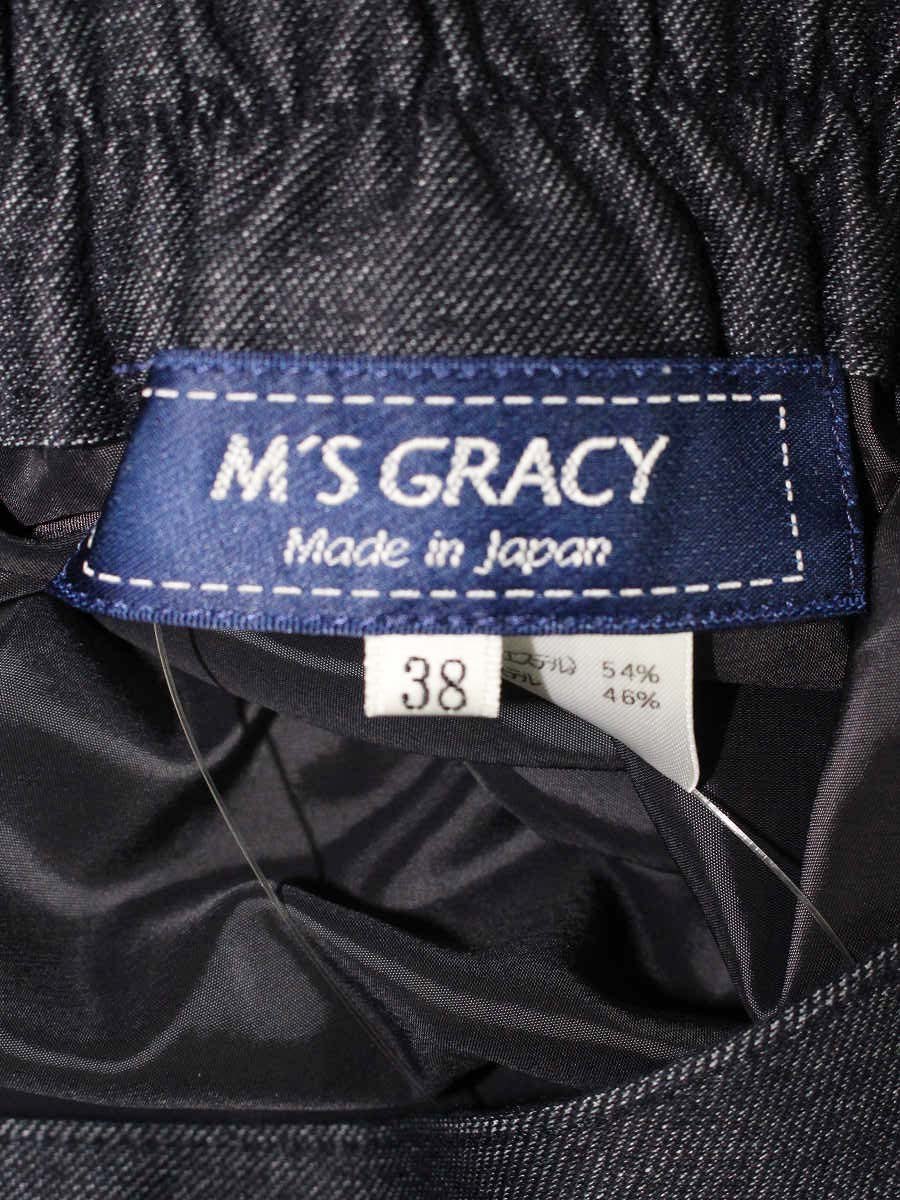 エムズグレイシー 316105 ショートパンツ 38 ネイビー デニム風 ITDSAJRXXNQ0