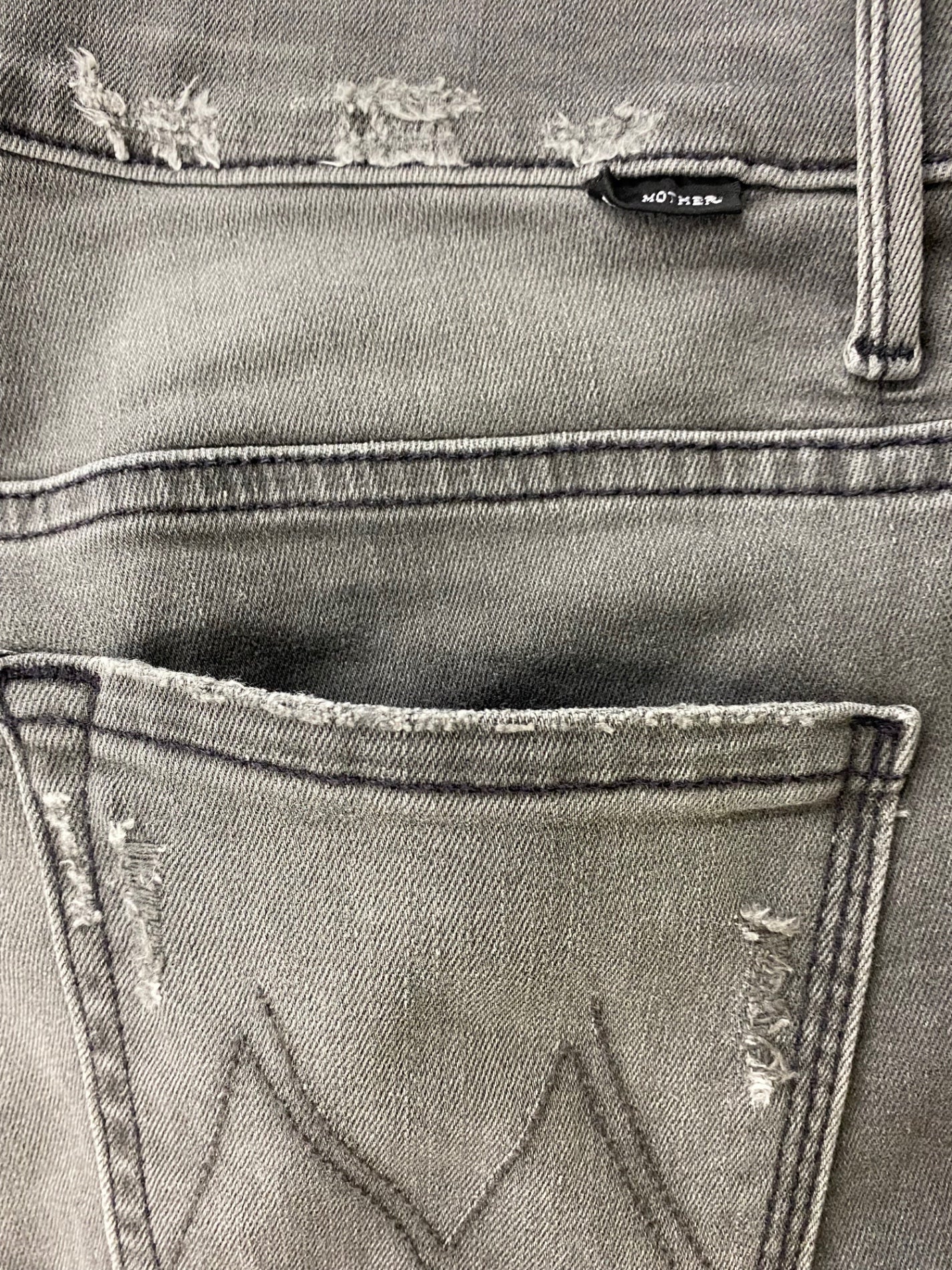 マザー 2810600367 デニムパンツ 26 グレー スキニーフレア カットオフ ダメージ加工 ITDZI503KD4P