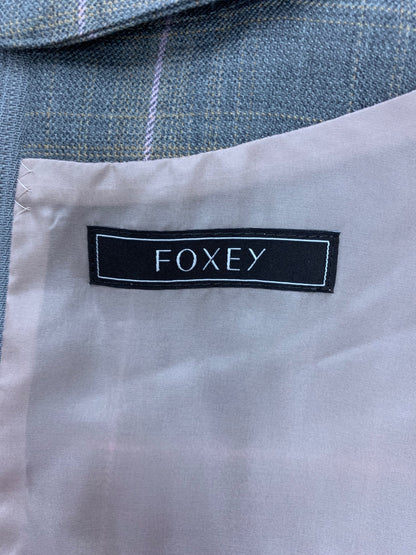 フォクシーブティック Dress Rose Latte 43044 ワンピース 38 グレー チェック柄 ウール混 IT8L1F0PCAKW