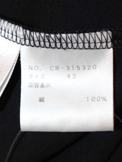 エムズグレイシー ステッチ入りカットソー 315320 42 ブラック スタンドネック フラワー ボタン IT1GOZ9Z341E