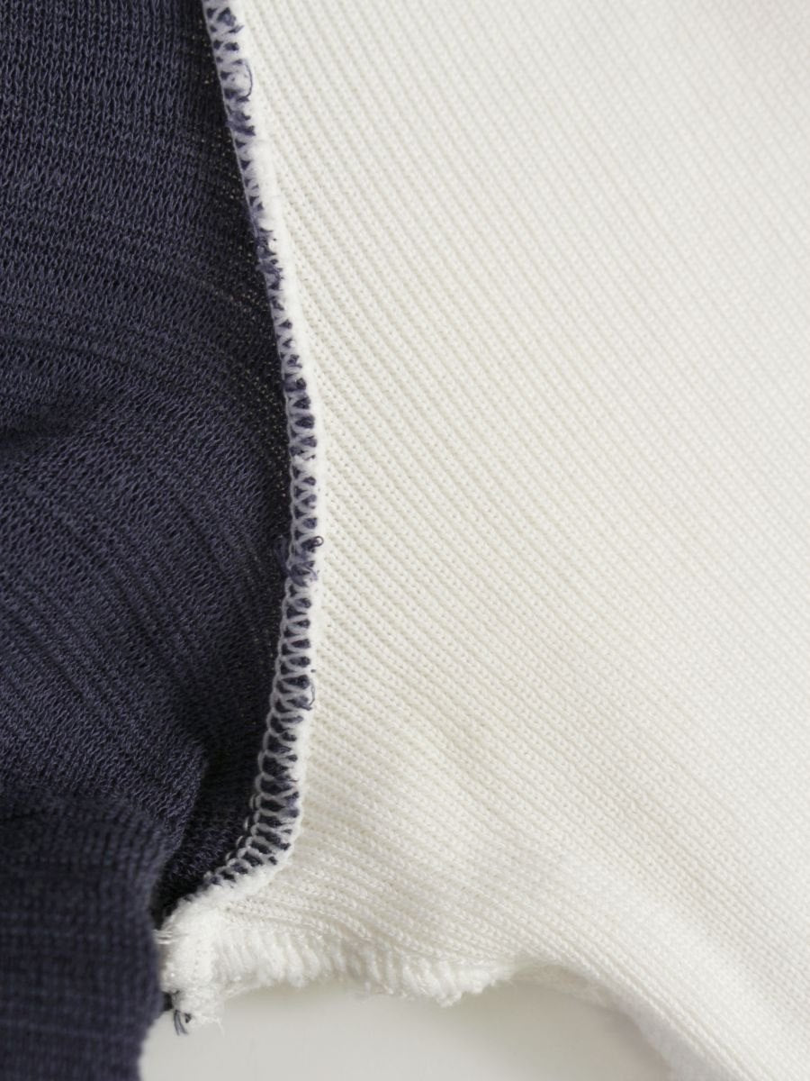 エムズグレイシー 018105 ワンピース 36 ネイビー バイカラー リボン IT4GGR62AVH8