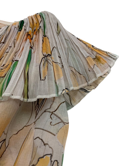 エポカ ウォーターカラーフラワープリント M5M23-529-14 ブラウス 40 オレンジ ラッフル ITQK1O53OXG8 【SALE】