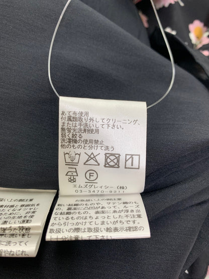 エムズグレイシー 511361 38 ブラック パフスリーブ小花柄ワンピース ITJ3Y8ZZI5Y8